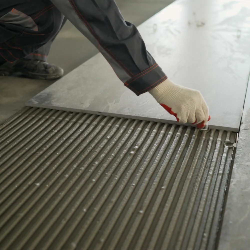 چسب کاشی یک جزیی زودگیر One-component, fast-setting tile adhesive